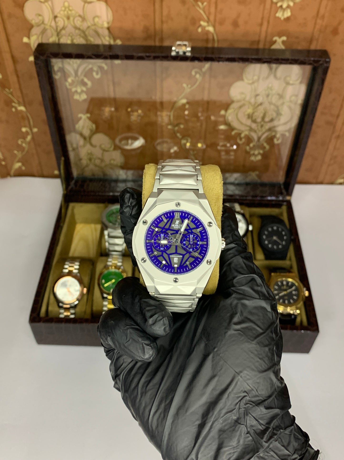 Hublot Chronograph Luxury Watch – Aluminum Body with Butterfly Strap