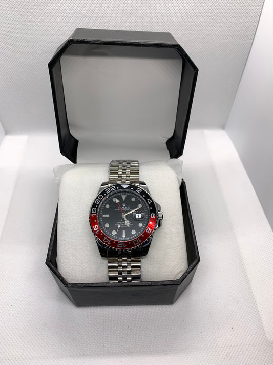 Rolex Luxury Men’s Red & Black Rotating Dial Watch – Premium Quality