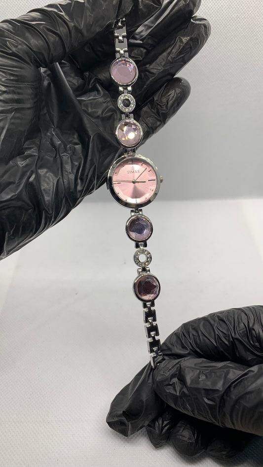 Timas Rose Radiance — Luxury Women’s Watch with Crystal Pink Stones