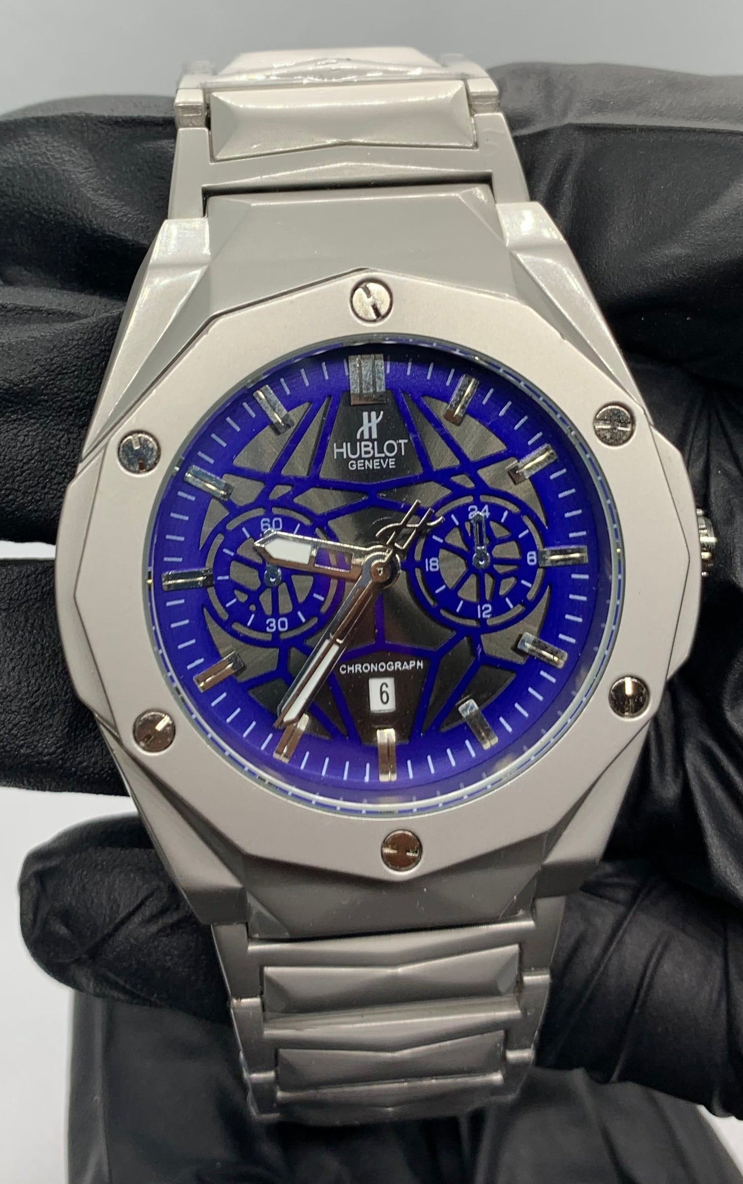 Hublot Chronograph Luxury Watch – Aluminum Body with Butterfly Strap