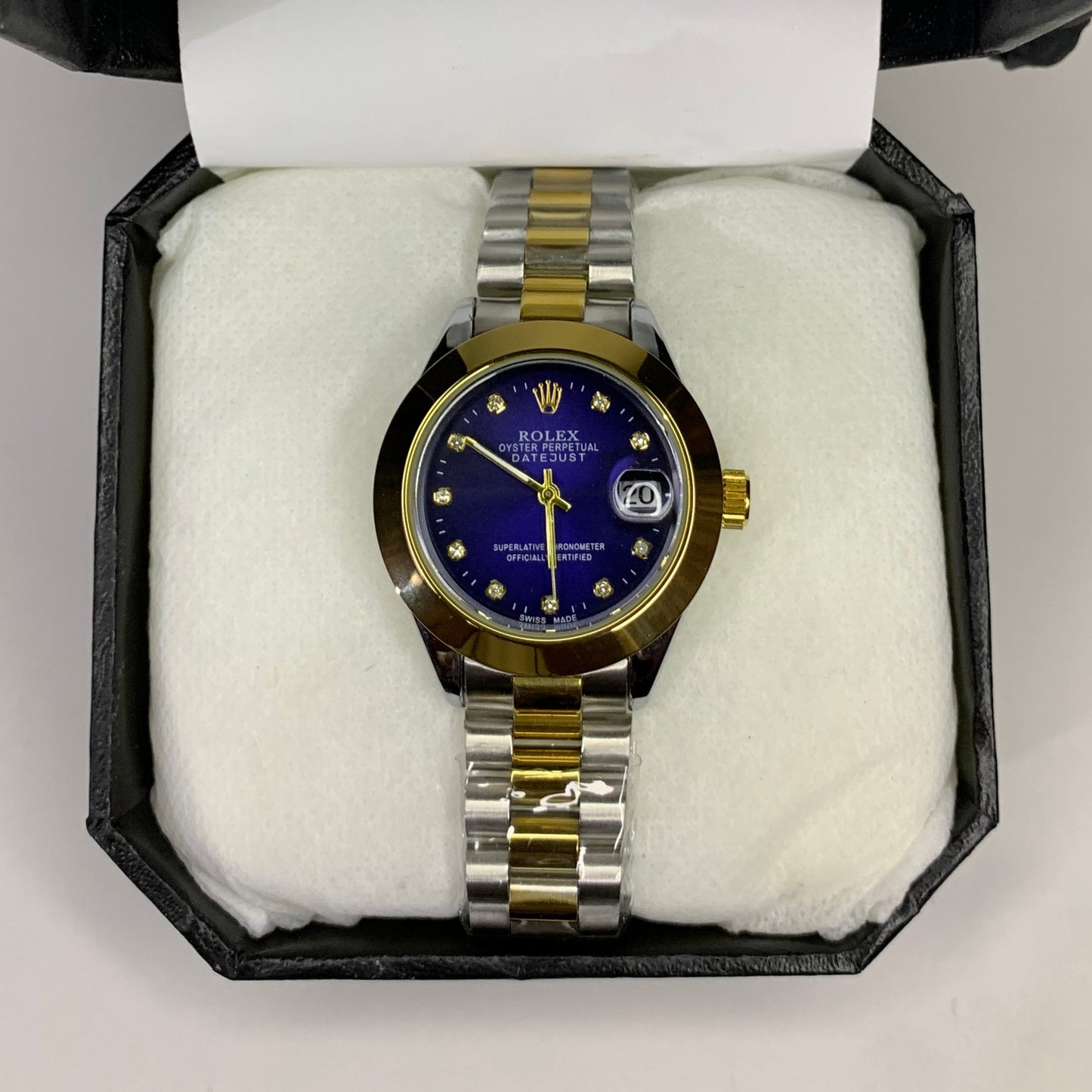 Rolex Oyster Perpetual Datejust Women’s Watch – Silver, Blue & Green Dial