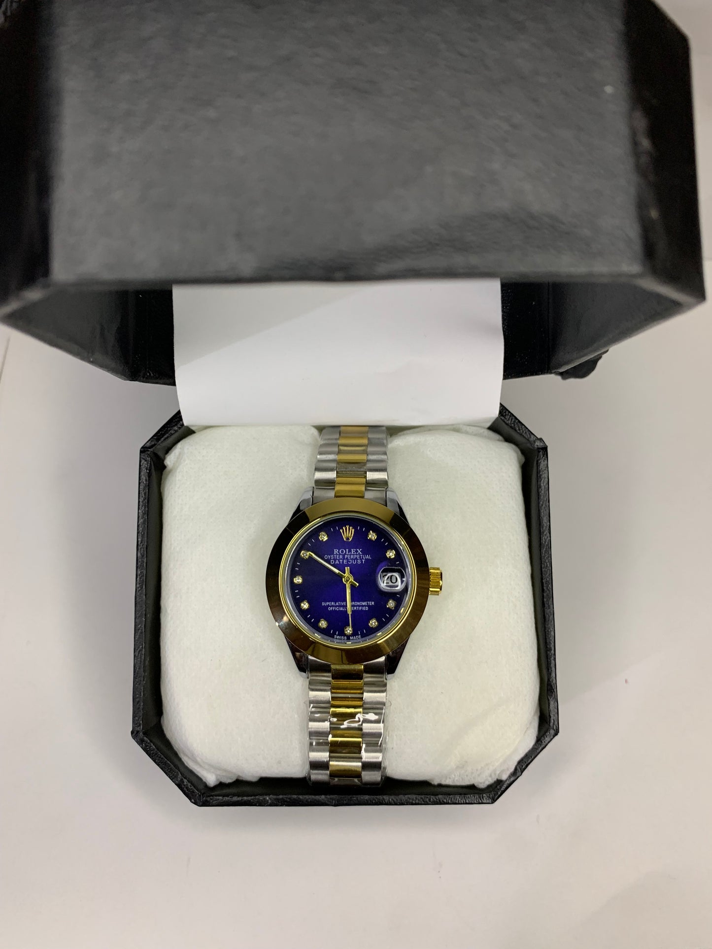 Rolex Oyster Perpetual Datejust Women’s Watch – Silver, Blue & Green Dial