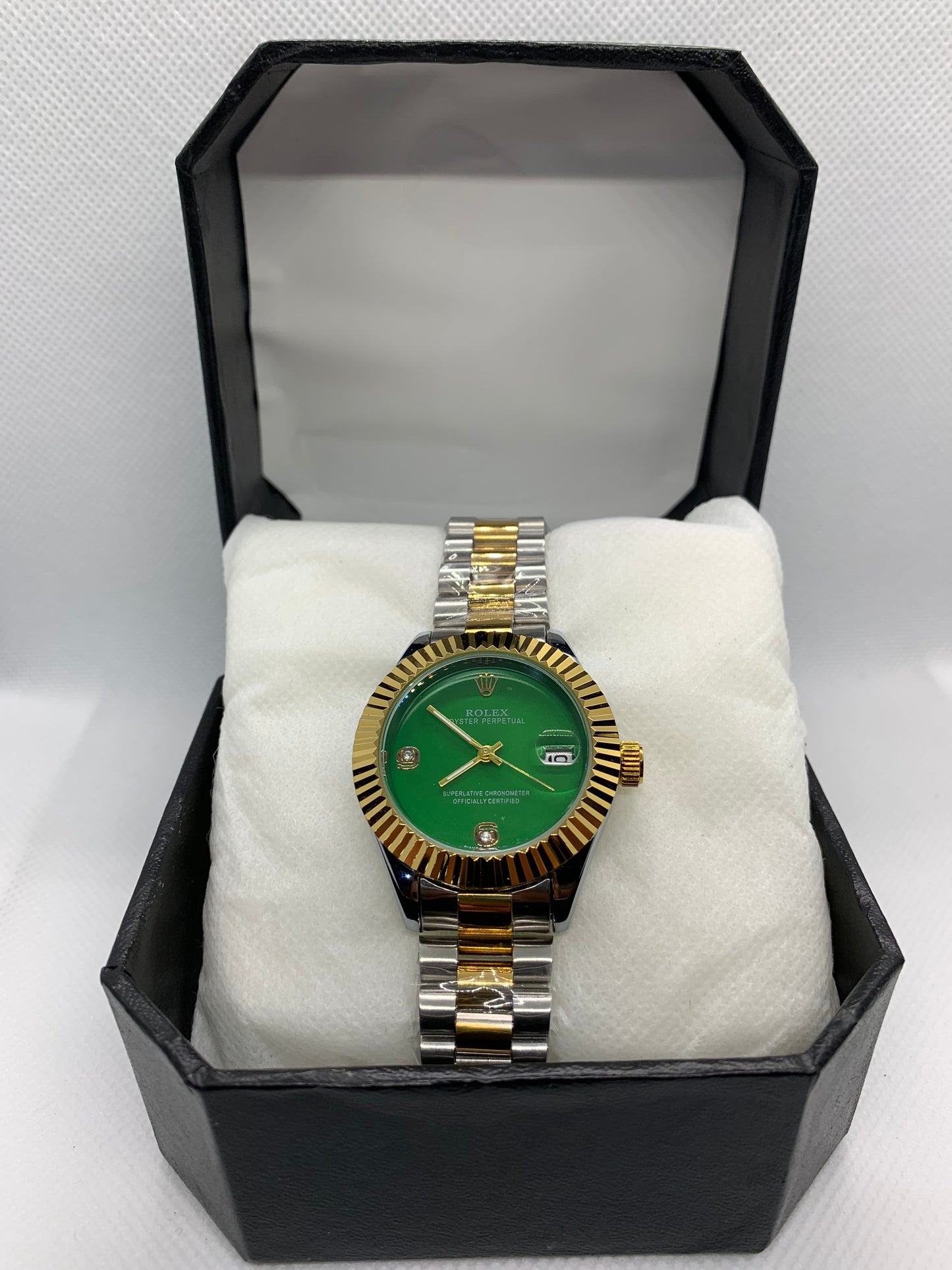 Rolex Oyster Perpetual Datejust Women’s Watch – Silver, Blue & Green Dial