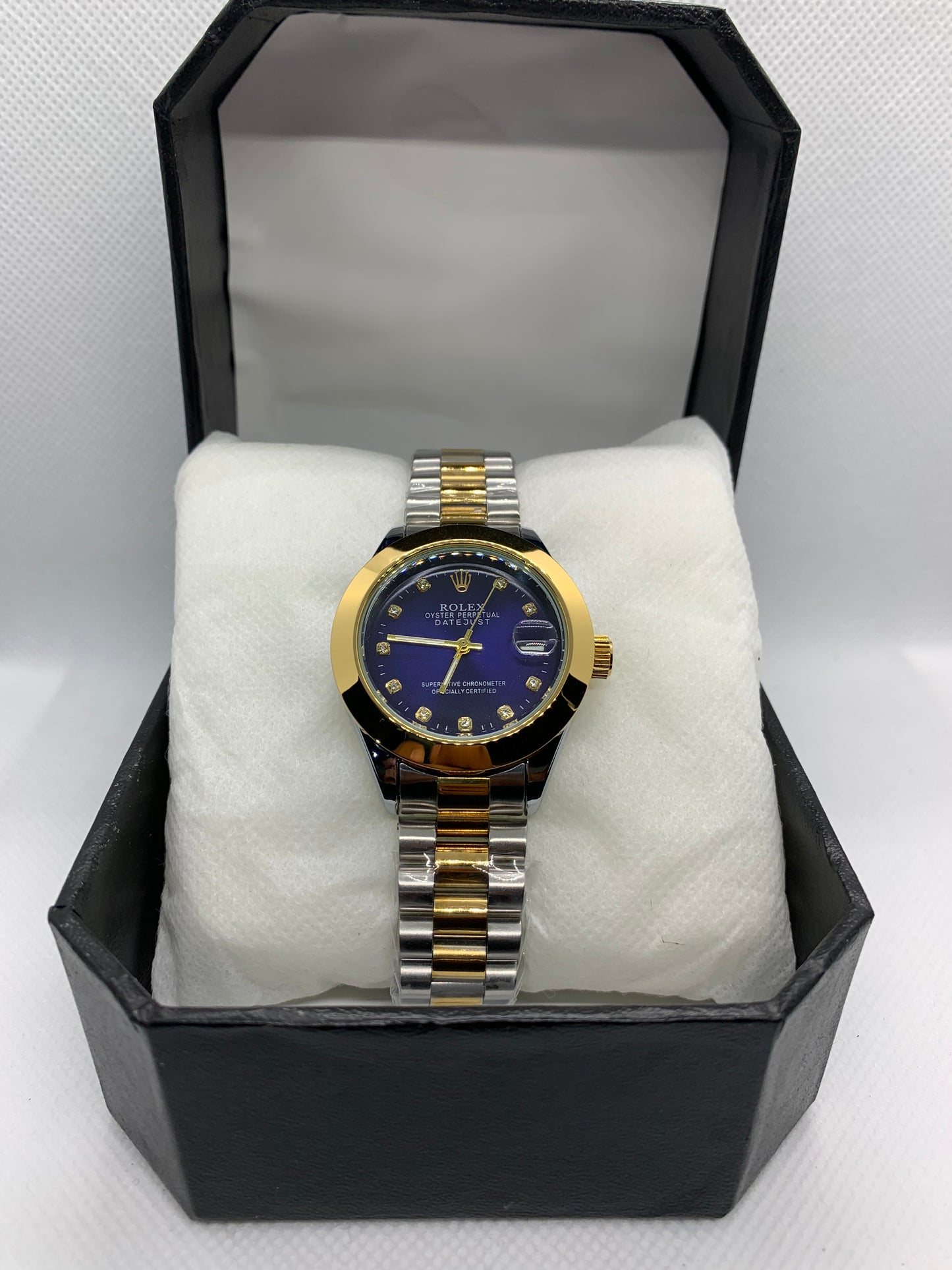 Rolex Oyster Perpetual Datejust Women’s Watch – Silver, Blue & Green Dial