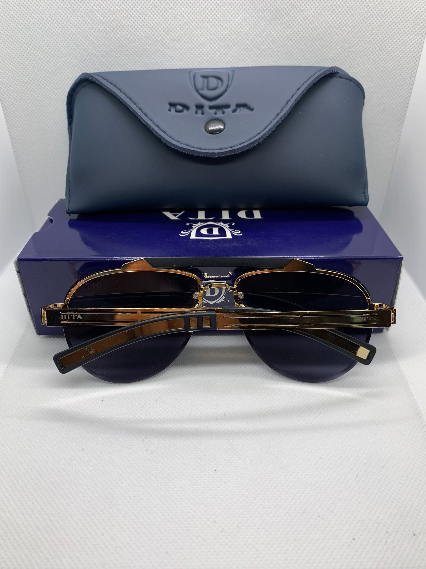 Dita Men’s Blue Luxury Glasses – Golden & Black Frame Designer Eyewear