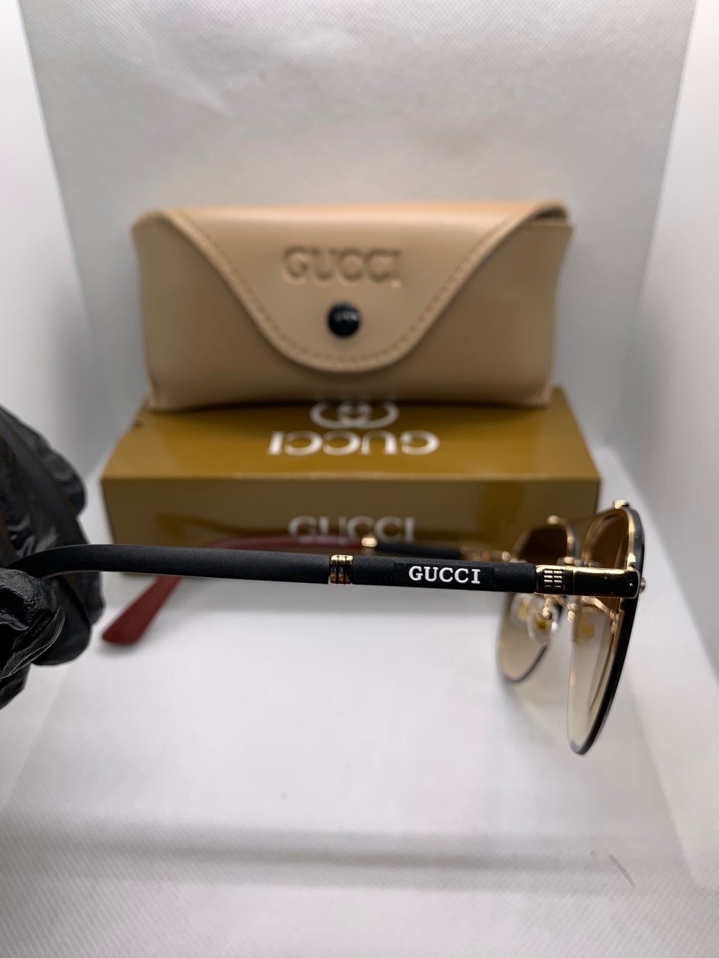 Gucci Men’s Golden Aviator Luxury Glasses – Designer Eyewear