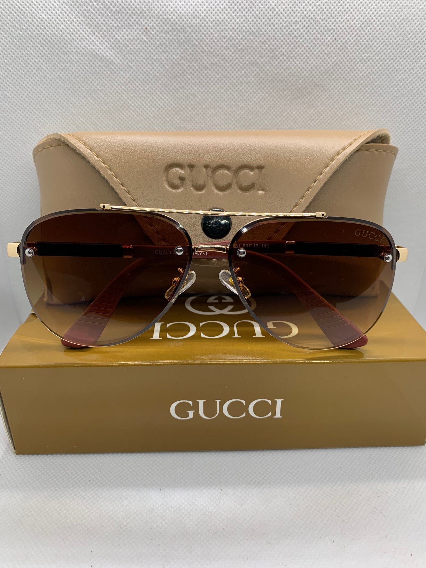 Gucci Men’s Golden Aviator Luxury Glasses – Designer Eyewear
