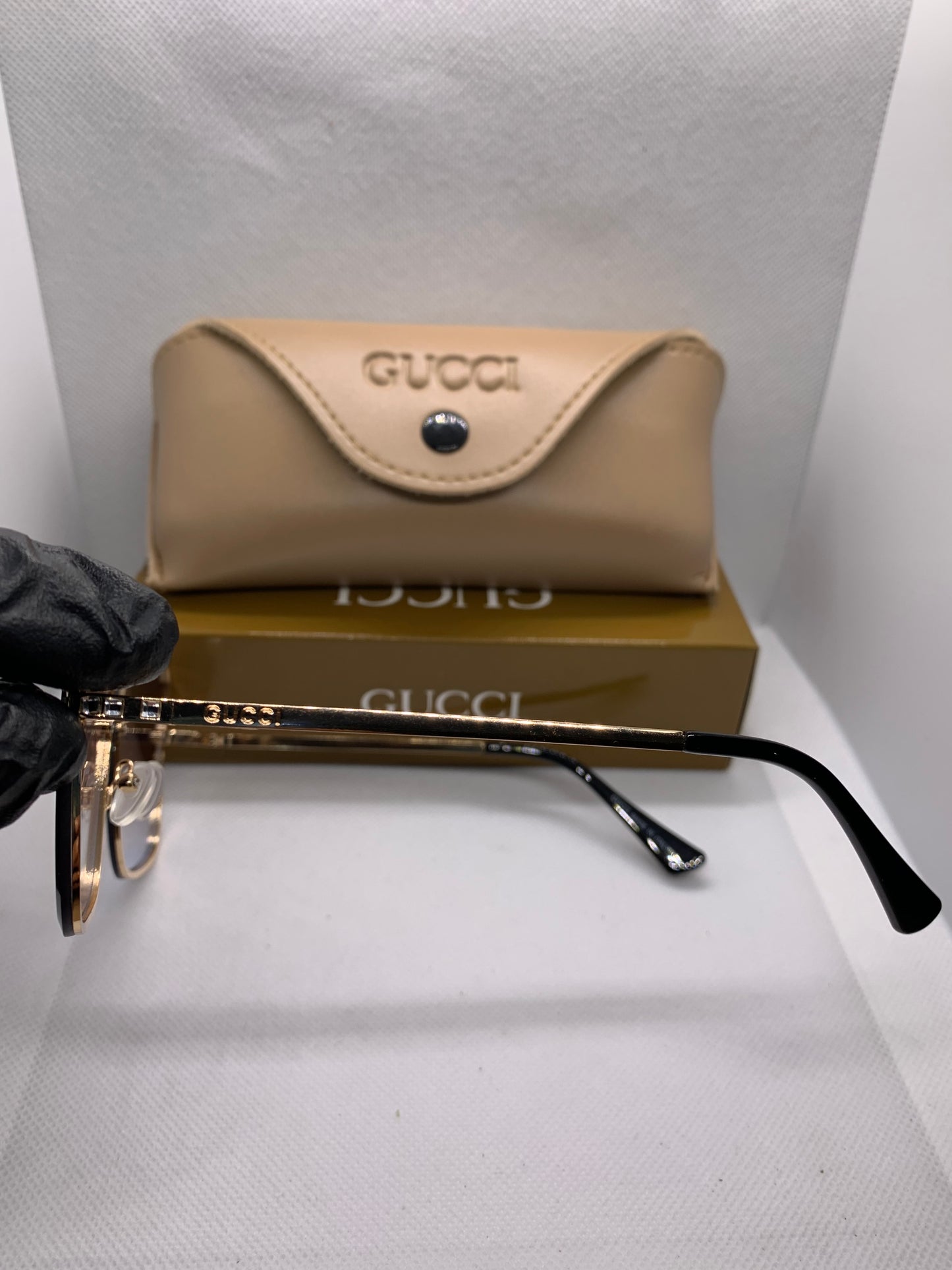 Gucci Women’s Golden Luxury Glasses – Designer Eyewear
