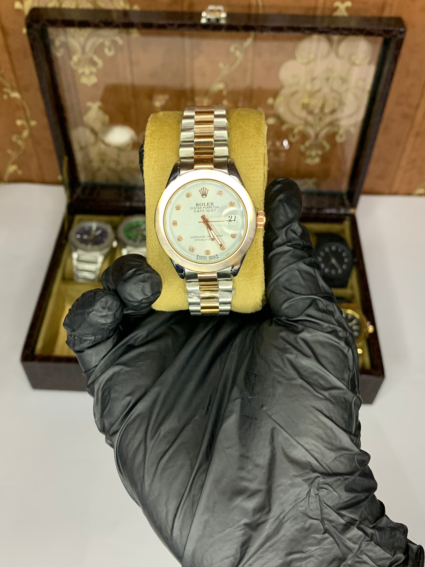 Rolex Oyster Perpetual Datejust Women’s Watch – Silver, Blue & Green Dial