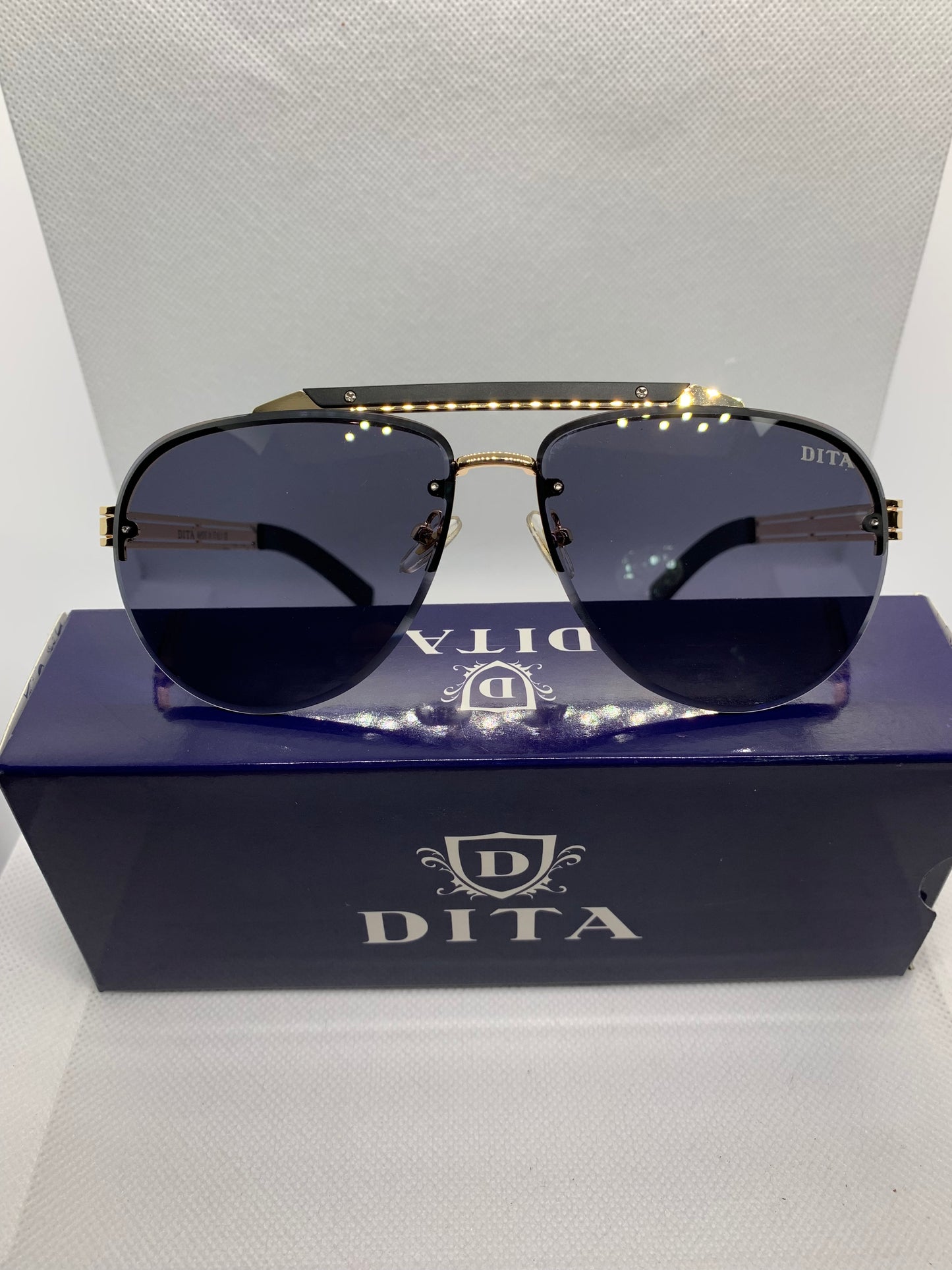 Dita Men’s Blue Luxury Glasses – Golden & Black Frame Designer Eyewear
