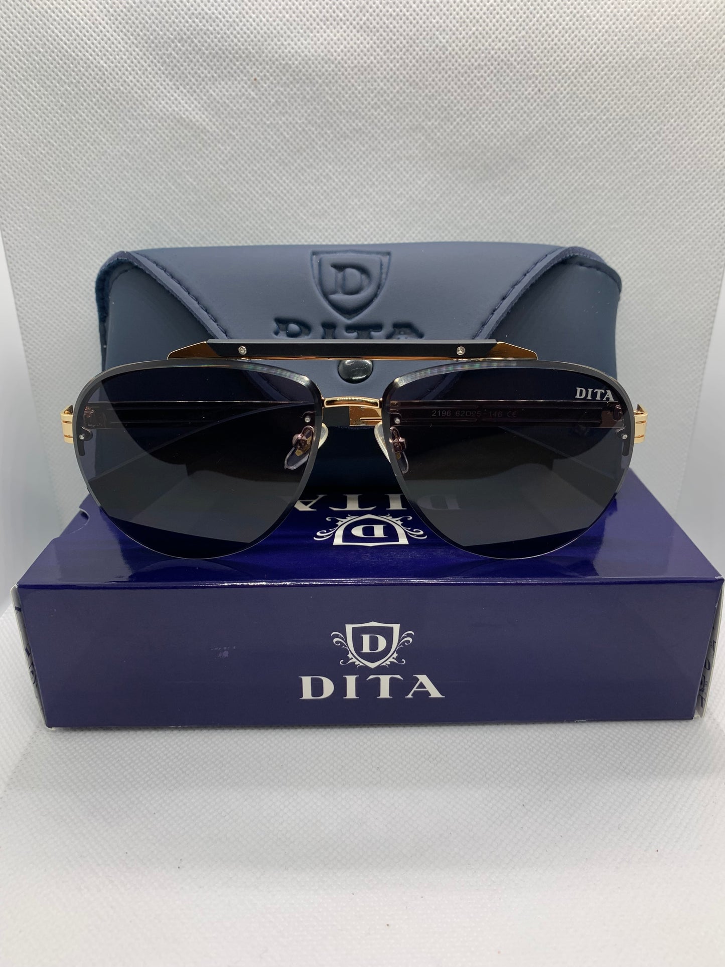 Dita Men’s Blue Luxury Glasses – Golden & Black Frame Designer Eyewear
