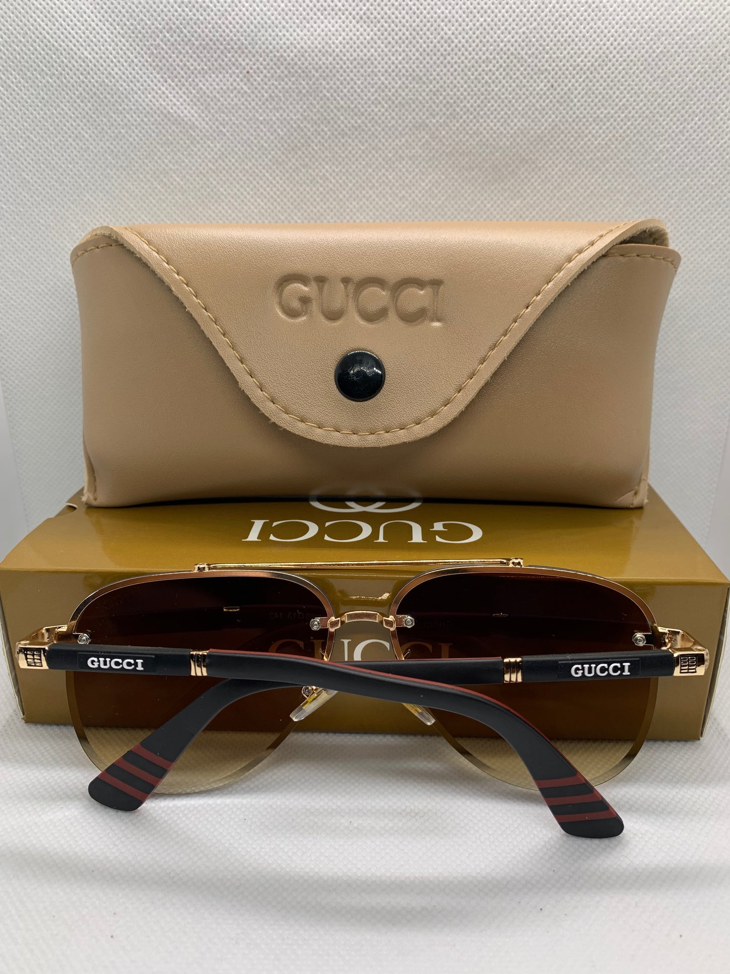 Gucci Men’s Golden Aviator Luxury Glasses – Designer Eyewear